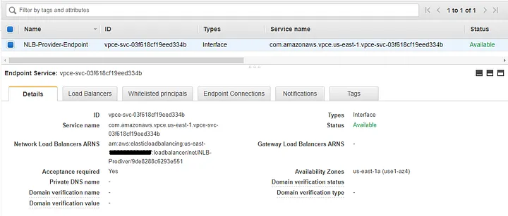 NLB Provider Endpoint